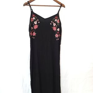 Black floral maxi dress size XL